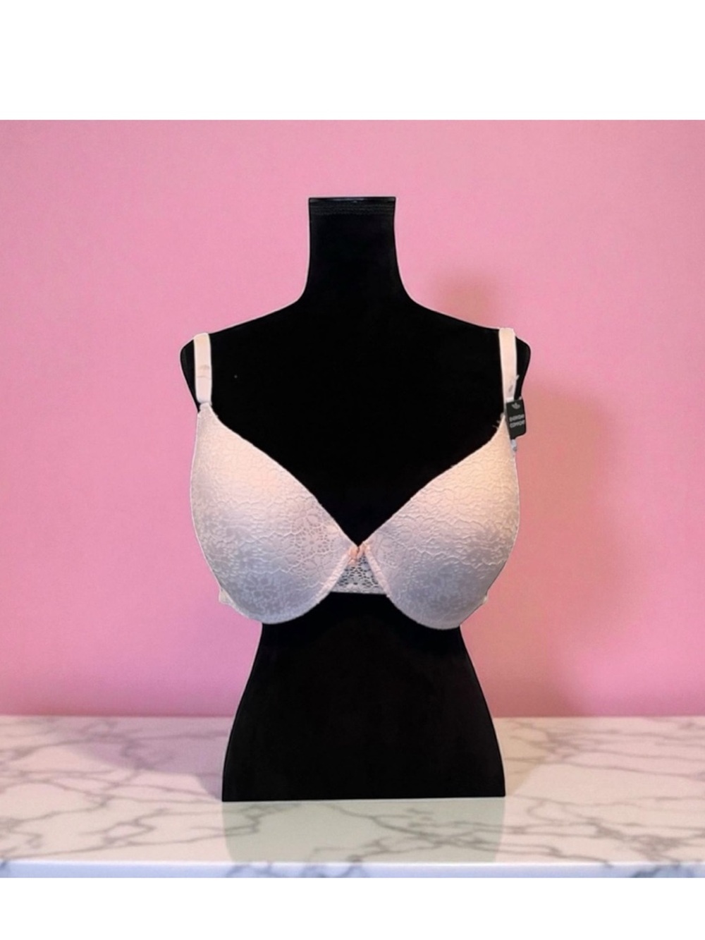 Laura Ashley NWT lingerie lace pink underwire adjustable straps bra size 42D